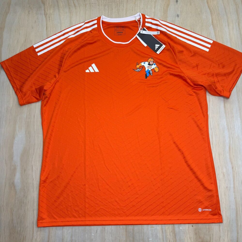 NEW UTEP Miners Adidas Short Sleeve Shirt Orange SLIM Fit 2XL